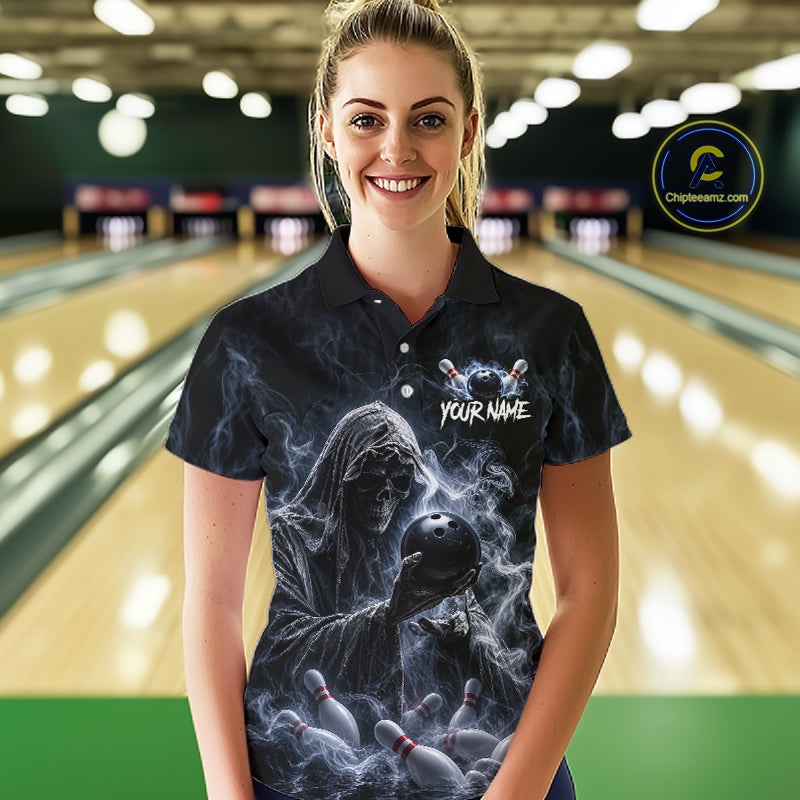 Custom Smoke Grim Reaper Bowling Team Jersey Bowling Shirts Bowling Bowler League