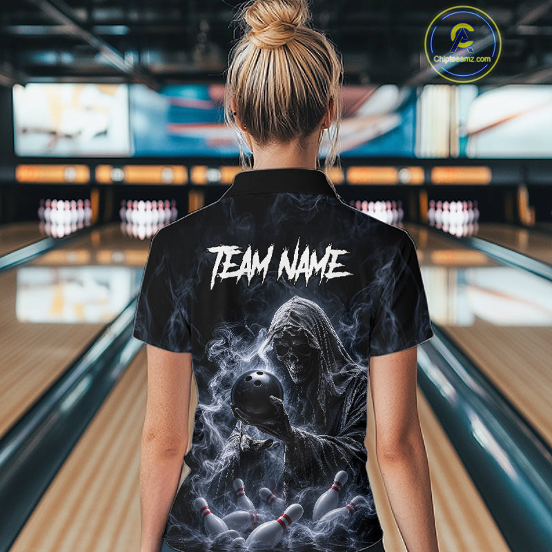 Custom Smoke Grim Reaper Bowling Team Jersey Bowling Shirts Bowling Bowler League