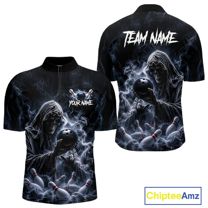 Custom Smoke Grim Reaper Bowling Team Jersey Bowling Shirts Bowling Bowler League