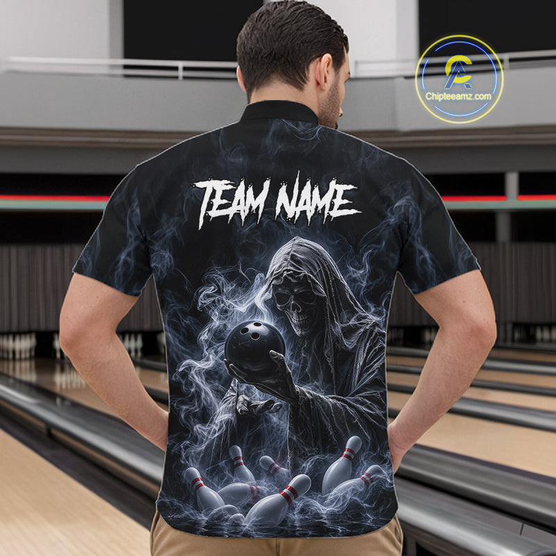 Custom Smoke Grim Reaper Bowling Team Jersey Bowling Shirts Bowling Bowler League