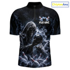 Custom Smoke Grim Reaper Bowling Team Jersey Bowling Shirts Bowling Bowler League
