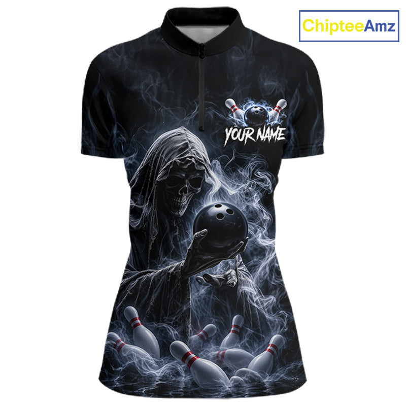 Custom Smoke Grim Reaper Bowling Team Jersey Bowling Shirts Bowling Bowler League