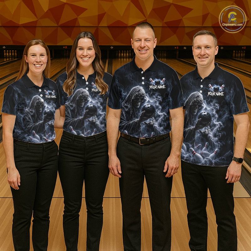 Custom Smoke Grim Reaper Bowling Team Jersey Bowling Shirts Bowling Bowler League