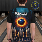 Flame Wolf Bowling Jersey Bowling Uniform Polo &1/4 Zip Custom Bowling Team Shirts