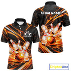 Custom Orange Thunder Bowling Jerseys Bowling Team Jerseys Bowling for Bowlers