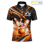 Custom Orange Thunder Bowling Jerseys Bowling Team Jerseys Bowling for Bowlers