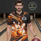 Custom Orange Thunder Bowling Jerseys Bowling Team Jerseys Bowling for Bowlers