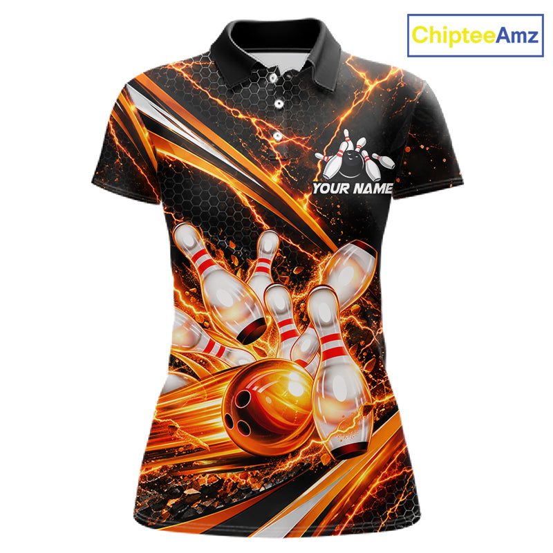 Custom Orange Thunder Bowling Jerseys Bowling Team Jerseys Bowling for Bowlers