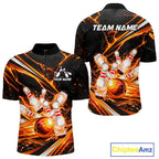 Custom Orange Thunder Bowling Jerseys Bowling Team Jerseys Bowling for Bowlers