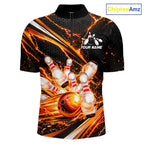 Custom Orange Thunder Bowling Jerseys Bowling Team Jerseys Bowling for Bowlers