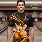 Custom Orange Thunder Bowling Jerseys Bowling Team Jerseys Bowling for Bowlers