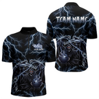 Custom Thunder Skeleton Bowling Jersey Polo & 1/4 Zip Bowling Team Shirts