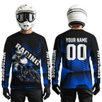 Custom Blue Motocross Jersey Racing MX Dirt Bike Shirts +