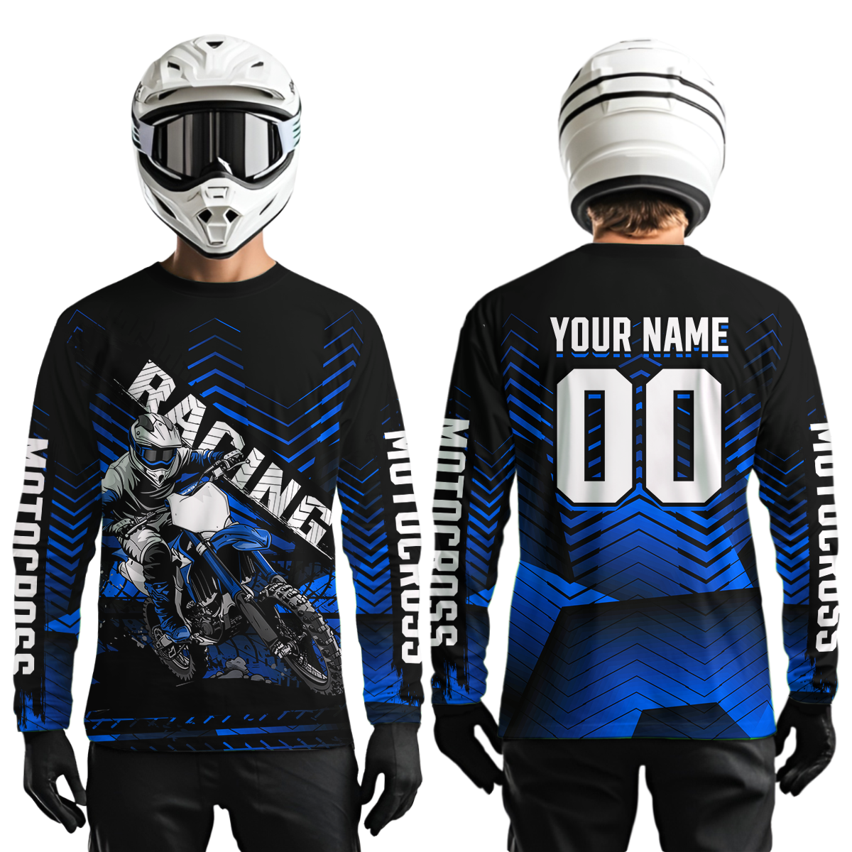 Custom Blue Motocross Jersey Racing MX Dirt Bike Shirts +