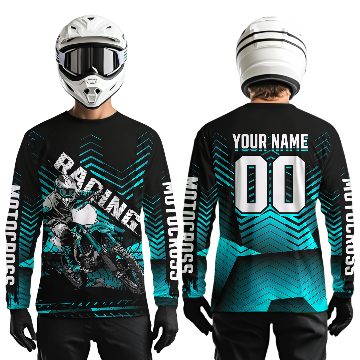 Custom Turquoise Motocross Jersey Racing MX Dirt Bike Shirts +