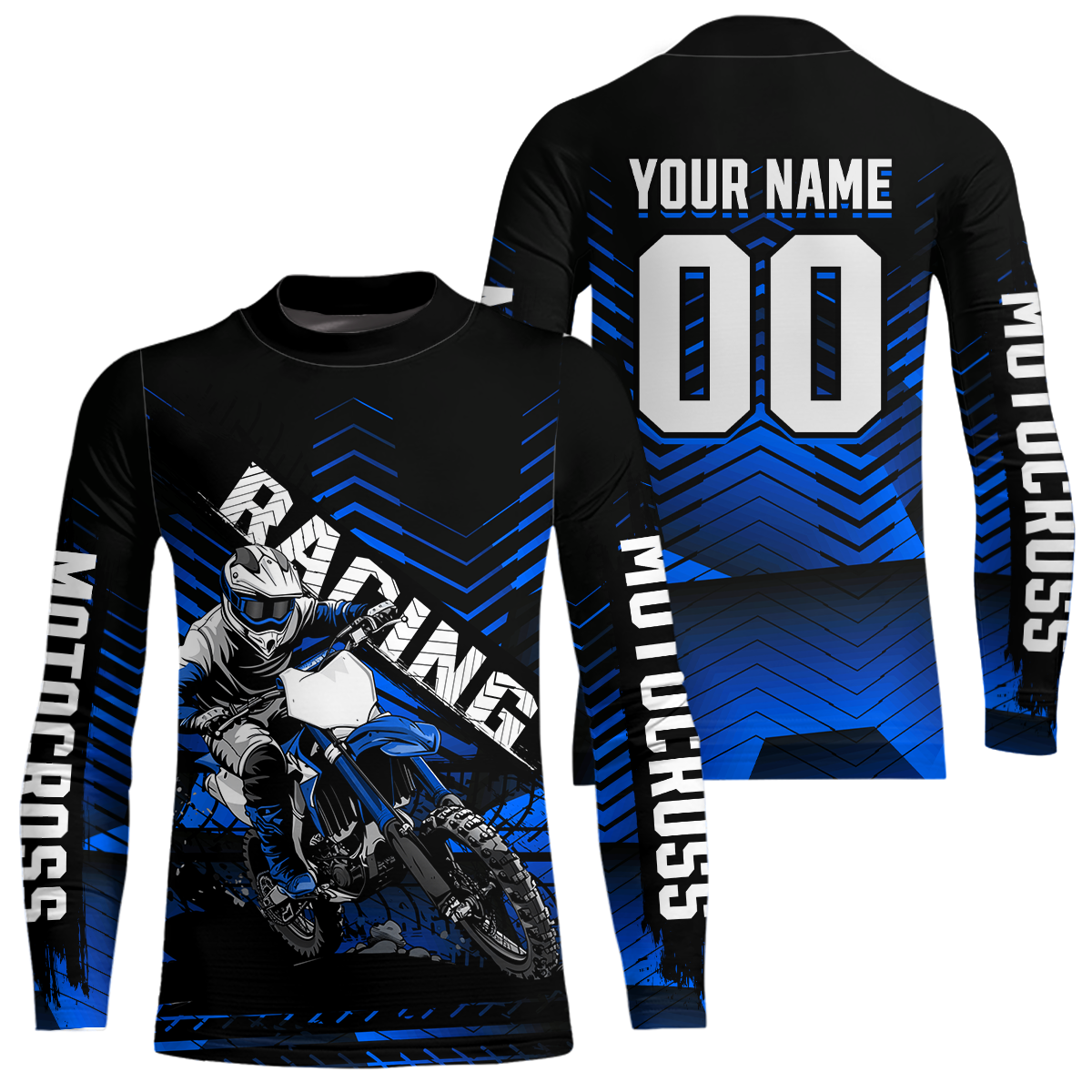 Custom Blue Motocross Jersey Racing MX Dirt Bike Shirts +