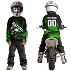 Custom Green Motocross Jersey Racing MX Dirt Bike Shirts +
