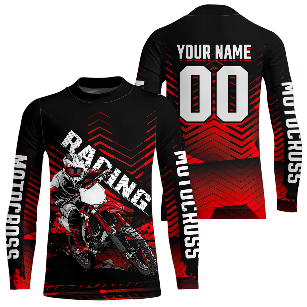 Custom Red Motocross Jersey Racing MX Dirt Bike Shirts +