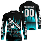 Custom Turquoise Motocross Jersey Racing MX Dirt Bike Shirts +
