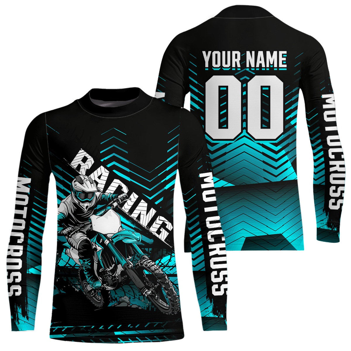Custom Turquoise Motocross Jersey Racing MX Dirt Bike Shirts +