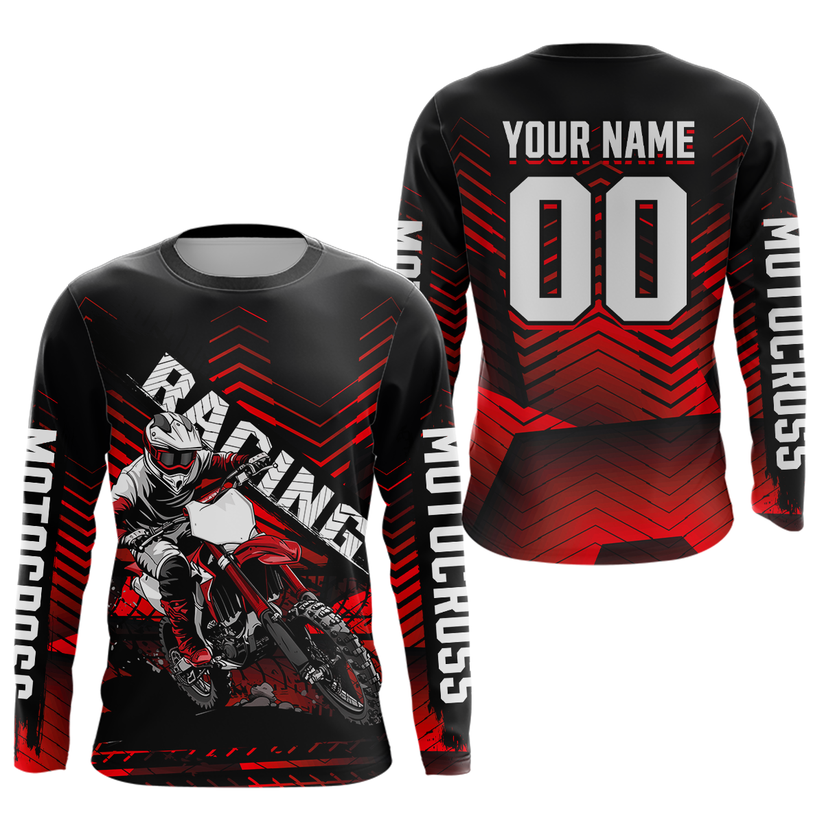 Custom Red Motocross Jersey Racing MX Dirt Bike Shirts +