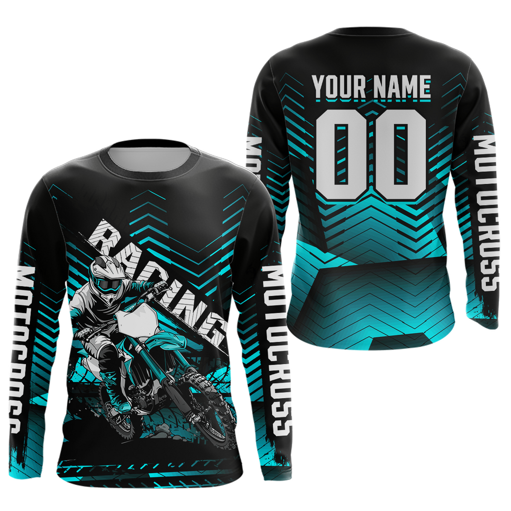 Custom Turquoise Motocross Jersey Racing MX Dirt Bike Shirts +
