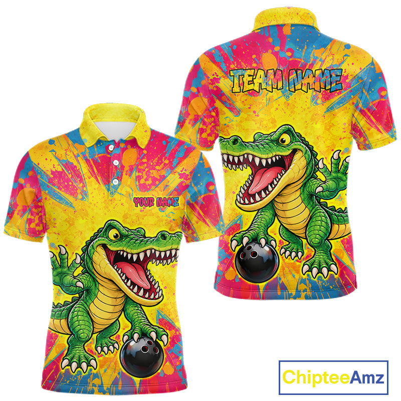 Custom Graffiti Alligator Bowling Jersey Bowling Shirts for Team Bowling League