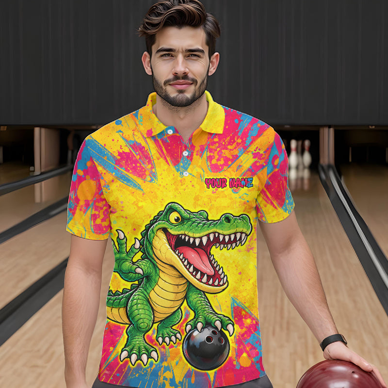 Custom Graffiti Alligator Bowling Jersey Bowling Shirts for Team Bowling League