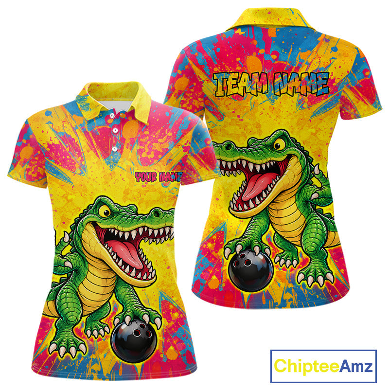Custom Graffiti Alligator Bowling Jersey Bowling Shirts for Team Bowling League