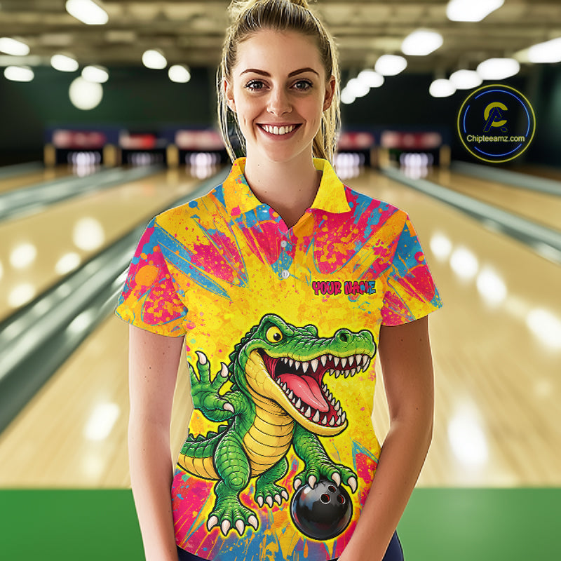 Custom Graffiti Alligator Bowling Jersey Bowling Shirts for Team Bowling League