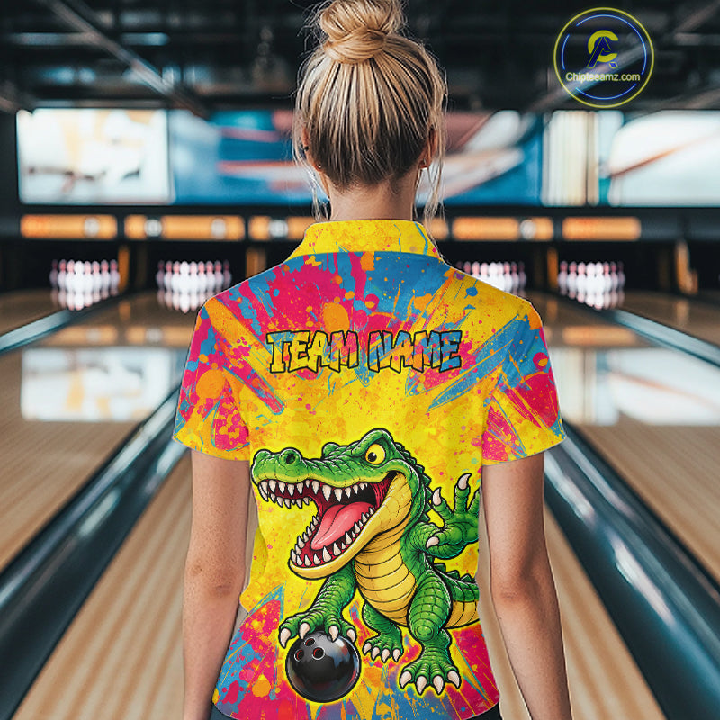 Custom Graffiti Alligator Bowling Jersey Bowling Shirts for Team Bowling League