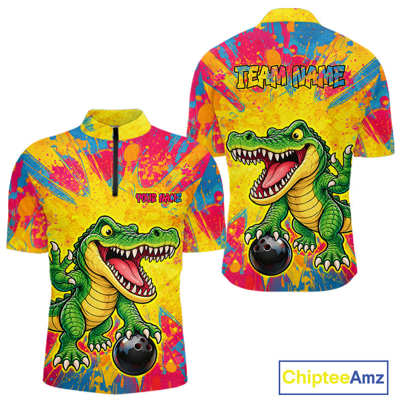 Custom Graffiti Alligator Bowling Jersey Bowling Shirts for Team Bowling League