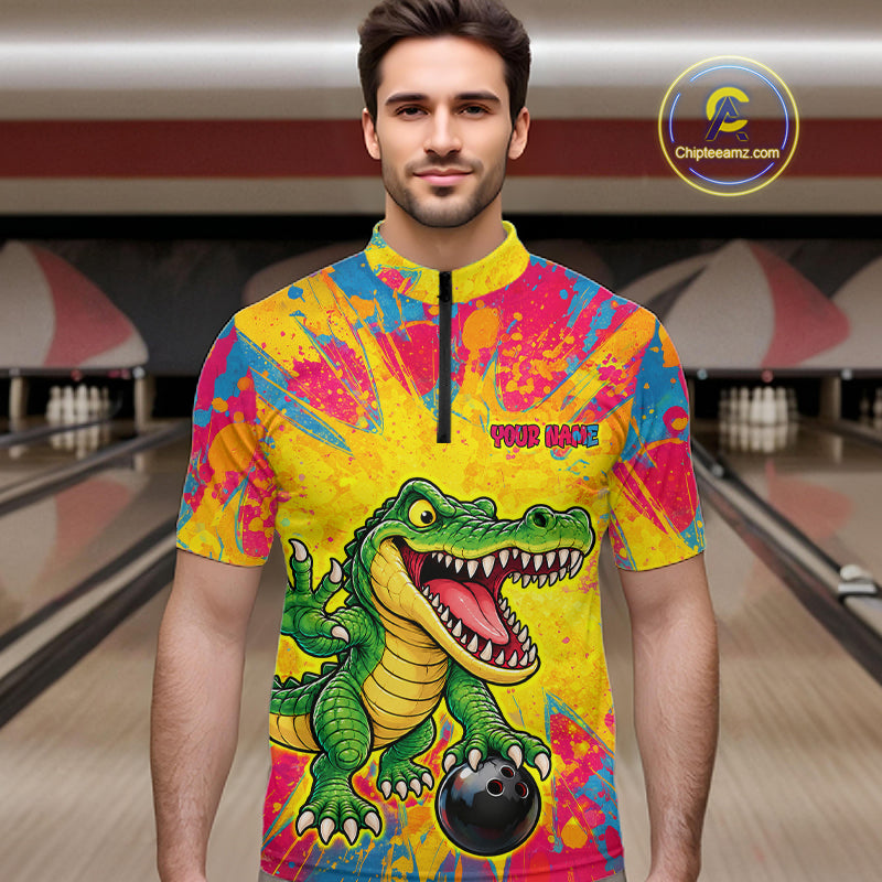 Custom Graffiti Alligator Bowling Jersey Bowling Shirts for Team Bowling League