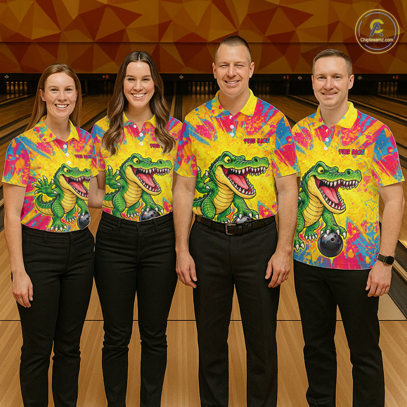 Custom Graffiti Alligator Bowling Jersey Bowling Shirts for Team Bowling League