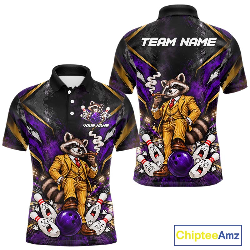 Funny Raccoon Bowling Shirt, Custom Bowling Shirts Bowling Team Jersey Bowling League