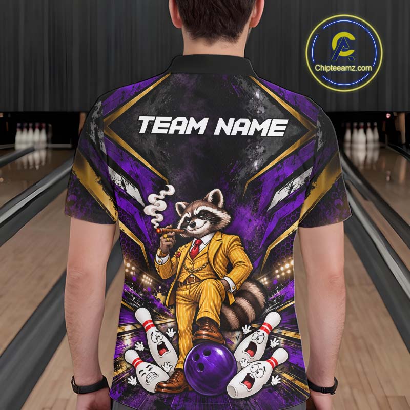 Funny Raccoon Bowling Shirt, Custom Bowling Shirts Bowling Team Jersey Bowling League