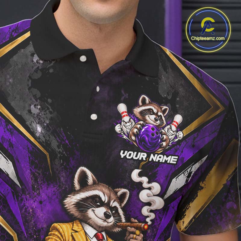 Funny Raccoon Bowling Shirt, Custom Bowling Shirts Bowling Team Jersey Bowling League