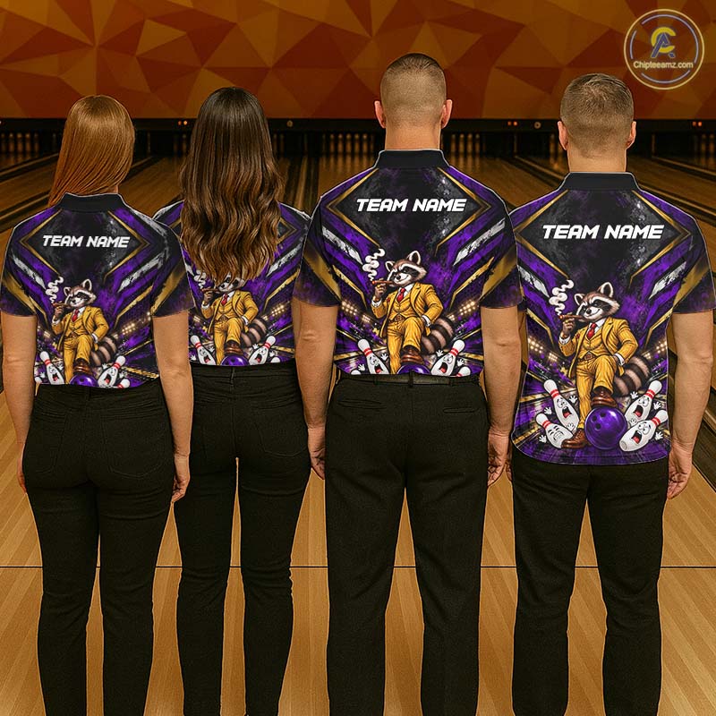 Funny Raccoon Bowling Shirt, Custom Bowling Shirts Bowling Team Jersey Bowling League