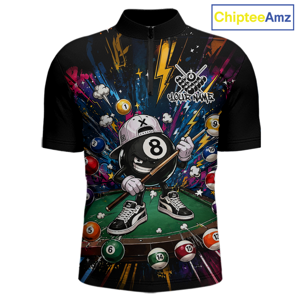 Custom Funny 8 Ball Pool Shirts Billiard Shirt Billiard Team Jersey Billiard League