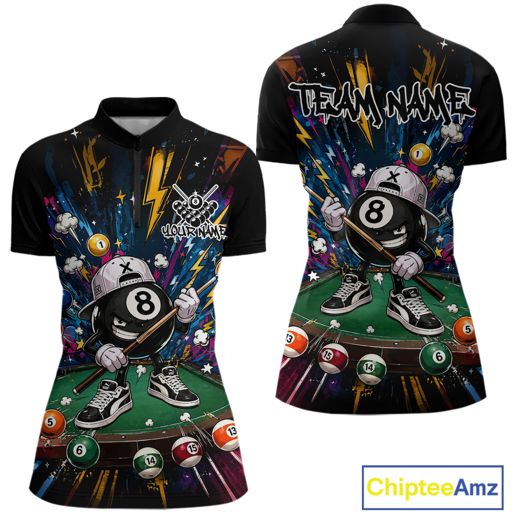 Custom Funny 8 Ball Pool Shirts Billiard Shirt Billiard Team Jersey Billiard League