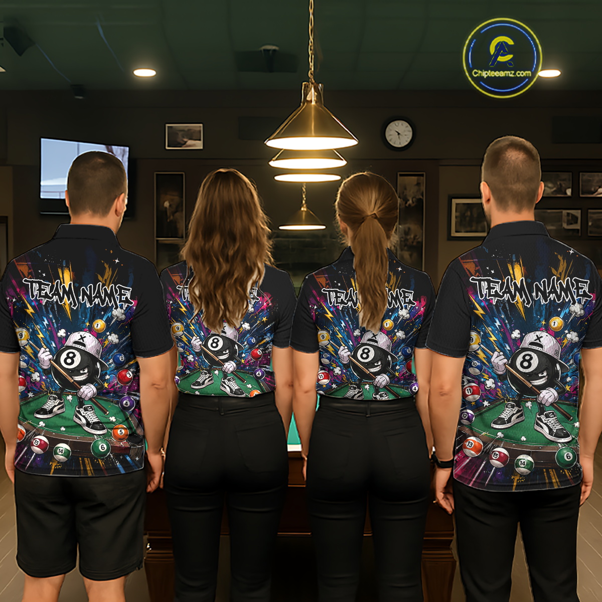 Custom Funny 8 Ball Pool Shirts Billiard Shirt Billiard Team Jersey Billiard League