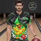 Custom Green Funny Duck Bowling Team Shirts Bowling Uniform Bowling Tournament