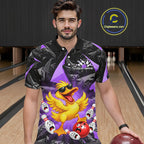 Custom Purple Funny Duck Bowling Team Shirts Bowling Uniform Bowling Tournament