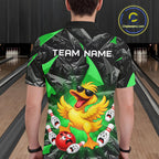 Custom Green Funny Duck Bowling Team Shirts Bowling Uniform Bowling Tournament