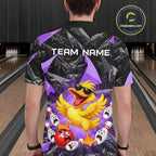 Custom Purple Funny Duck Bowling Team Shirts Bowling Uniform Bowling Tournament