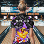 Custom Purple Funny Duck Bowling Team Shirts Bowling Uniform Bowling Tournament