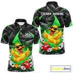 Custom Green Funny Duck Bowling Team Shirts Bowling Uniform Bowling Tournament