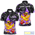 Custom Purple Funny Duck Bowling Team Shirts Bowling Uniform Bowling Tournament