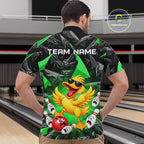 Custom Green Funny Duck Bowling Team Shirts Bowling Uniform Bowling Tournament