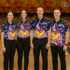 Custom Purple Funny Duck Bowling Team Shirts Bowling Uniform Bowling Tournament